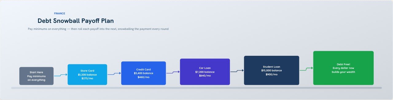 Debt Snowball Payoff Plan flowchart template preview