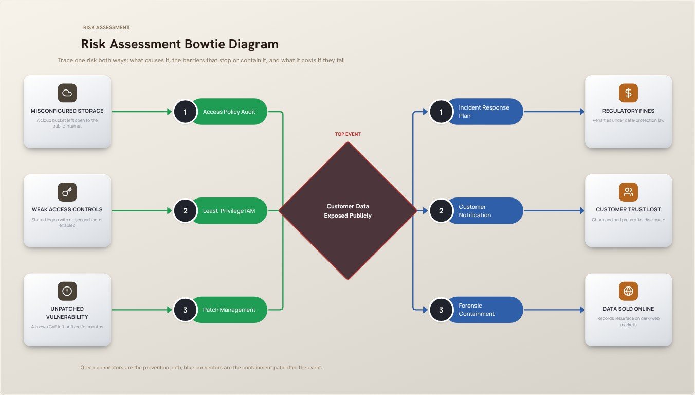 Risk Assessment Bowtie Diagram flowchart template preview